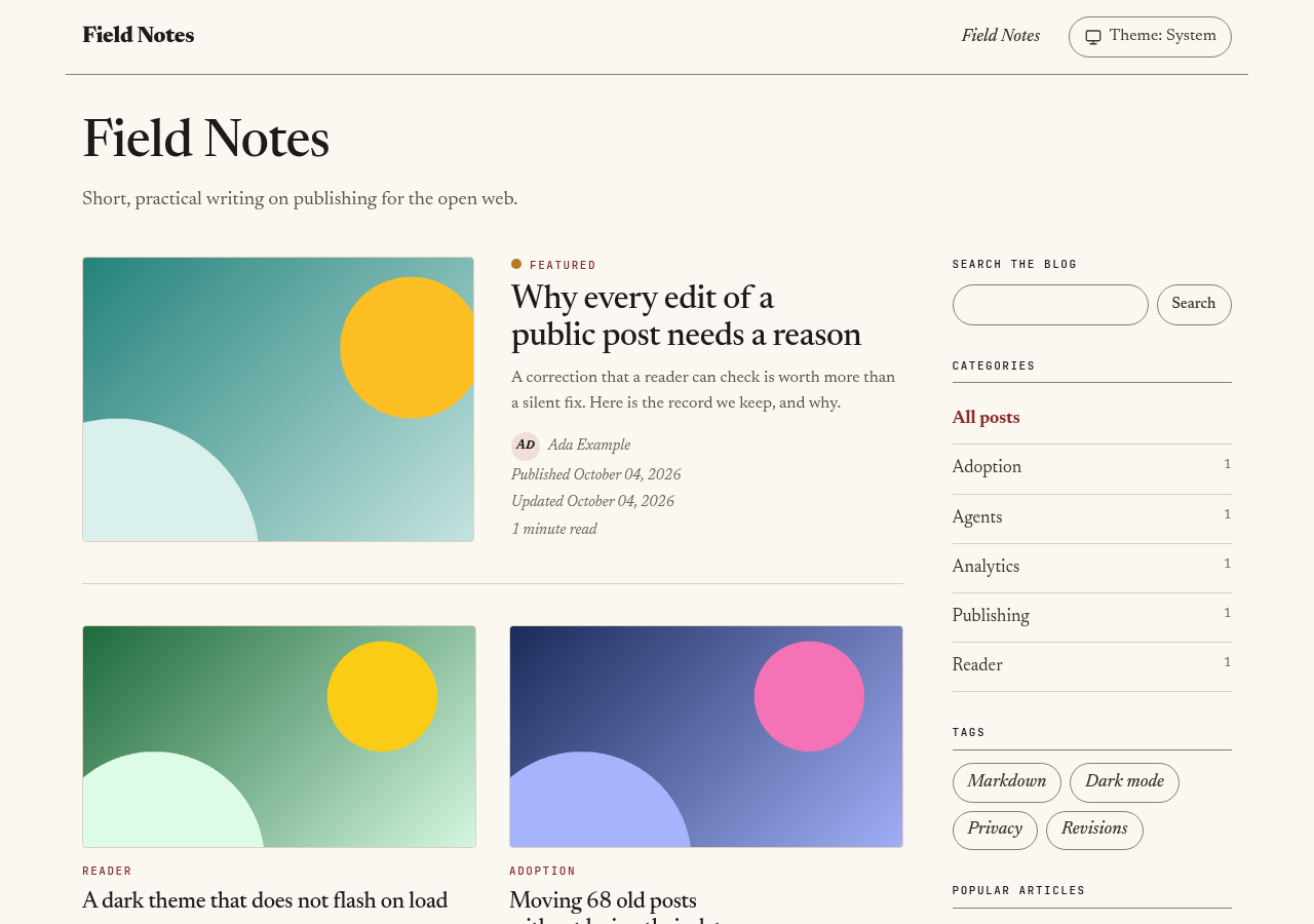 Editorial preset in light mode